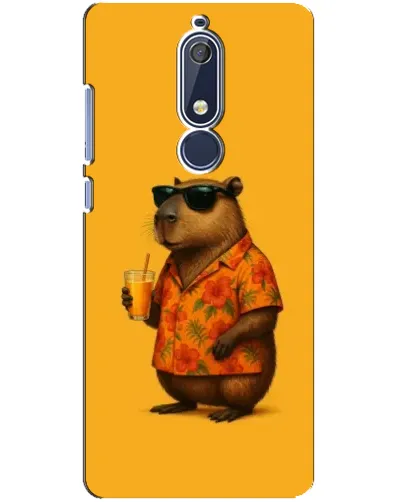 Чехол для Nokia 5.1 (2018) с картинкой «Капибара на отдыхе»