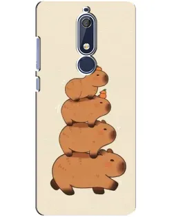Чехол для Nokia 5.1 (2018) с картинкой «Башня из капибар»