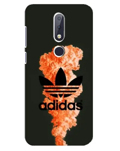 Чехол для Nokia 6.1 Plus с картинкой «Оранжевый дым Adidas»