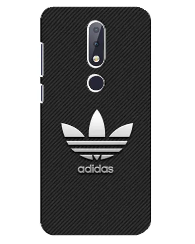 Чехол для Nokia 6.1 Plus с картинкой «Adidas Карбоновая текстура»