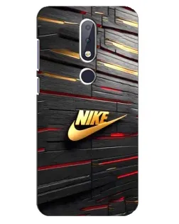 Чехол для Nokia 6.1 Plus с картинкой «Золотой Nike на металле»