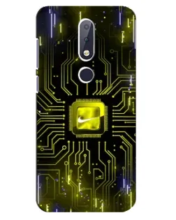 Чехол для Nokia 6.1 Plus с картинкой «Nike — золотая искра»