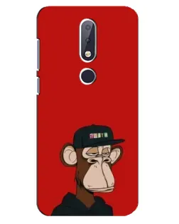 Чохол для Nokia 6.1 Plus з картинкою «Bored Ape — червоний фон» Чохол для Nokia 6.1 Plus з картинкою «Bored Ape — червоний фон»