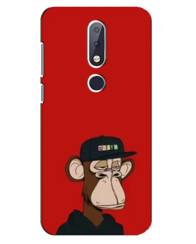 Чохол для Nokia 6.1 Plus з картинкою «Bored Ape — червоний фон» Чохол для Nokia 6.1 Plus з картинкою «Bored Ape — червоний фон»