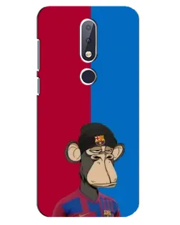 Чохол для Nokia 6.1 Plus з картинкою «Bored Ape — фанат Барси»