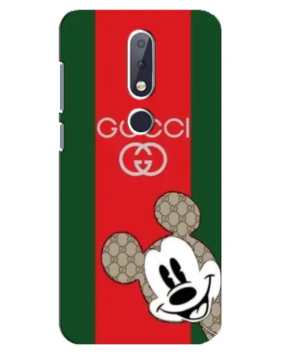 Чохол для Nokia 6.1 Plus з картинкою «Gucci — смуги та Міккі»