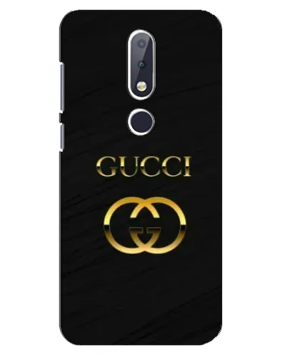 Чохол для Nokia 6.1 Plus з картинкою «Золотий логотип Gucci»