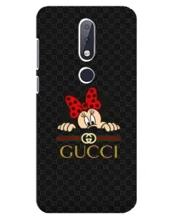 Чохол для Nokia 6.1 Plus з картинкою «Мінні Маус Gucci — чорний»