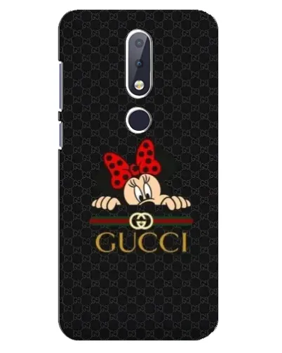 Чохол для Nokia 6.1 Plus з картинкою «Мінні Маус Gucci — чорний»