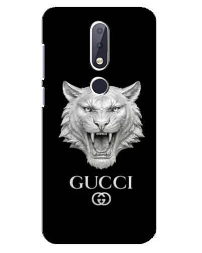 Чехол для Nokia 6.1 Plus с картинкой «Gucci — серебряный лев» Чехол для Nokia 6.1 Plus с картинкой «Gucci — серебряный лев»