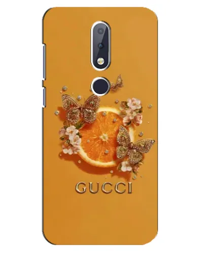 Чехол для Nokia 6.1 Plus с картинкой «Gucci — золотые бабочки» Чехол для Nokia 6.1 Plus с картинкой «Gucci — золотые бабочки»