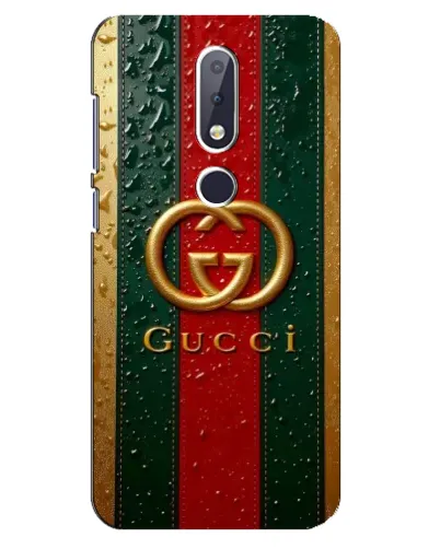 Чехол для Nokia 6.1 Plus с картинкой «Gucci — фирменная полоса и золото» Чехол для Nokia 6.1 Plus с картинкой «Gucci — фирменная полоса и золото»