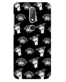 Чехол для Nokia 6.1 Plus с картинкой «Черный паттерн Kuromi»