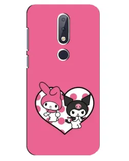 Чехол для Nokia 6.1 Plus с картинкой «Kuromi и My Melody»