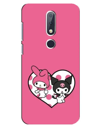 Чехол для Nokia 6.1 Plus с картинкой «Kuromi и My Melody» Чехол для Nokia 6.1 Plus с картинкой «Kuromi и My Melody»
