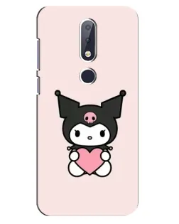 Чехол для Nokia 6.1 Plus с картинкой «Kuromi и сердце»