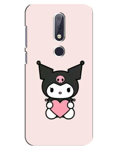 Чехол для Nokia 6.1 Plus с картинкой «Kuromi и сердце» Чехол для Nokia 6.1 Plus с картинкой «Kuromi и сердце»