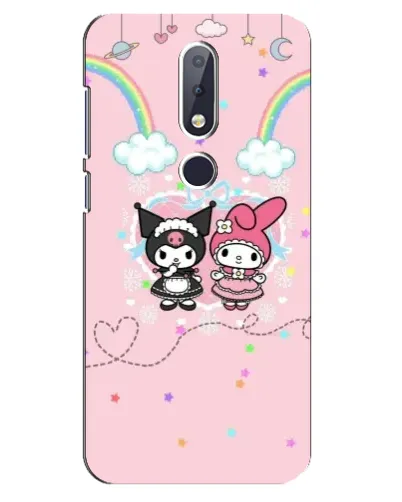 Чехол для Nokia 6.1 Plus с картинкой «My Melody и Kuromi» Чехол для Nokia 6.1 Plus с картинкой «My Melody и Kuromi»