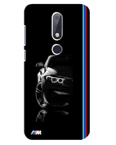 Чехол для Nokia 6.1 Plus с картинкой «Силуэт BMW в темноте»
