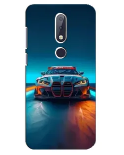 Чехол для Nokia 6.1 Plus с картинкой «BMW — огни неона»