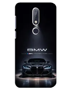Чехол для Nokia 6.1 Plus с картинкой «BMW сквозь ночной город»