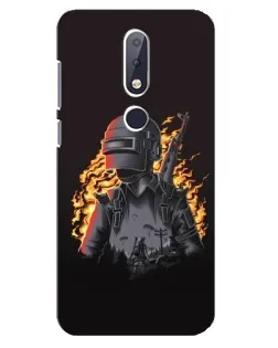 Чехол для Nokia 6.1 Plus с картинкой «PUBG — огненный силуэт» Чехол для Nokia 6.1 Plus с картинкой «PUBG — огненный силуэт»