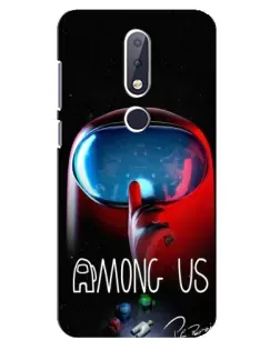 Чехол для Nokia 6.1 Plus с картинкой «Красный импостер — макро»