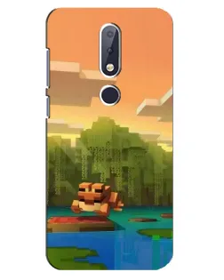 Чохол для Nokia 6.1 Plus з картинкою «Майнкрафт захід сонця»
