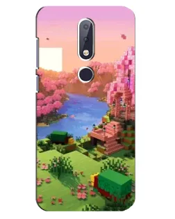 Чохол для Nokia 6.1 Plus з картинкою «Рожеве дерево Minecraft»