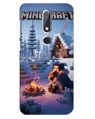 Чохол для Nokia 6.1 Plus з картинкою «Зимовий Minecraft»