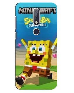 Чохол для Nokia 6.1 Plus з картинкою «Губка Боб Minecraft»