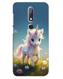 Чехол для Nokia 6.1 Plus с картинкой «Единорог на поляне» Чехол для Nokia 6.1 Plus с картинкой «Единорог на поляне»