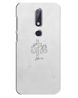 Чехол для Nokia 6.1 Plus с картинкой «Иоанна 3:16 Крест» Чехол для Nokia 6.1 Plus с картинкой «Иоанна 3:16 Крест»