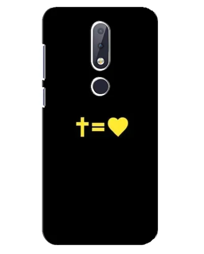 Чехол для Nokia 6.1 Plus с картинкой «Сердце и Крест»