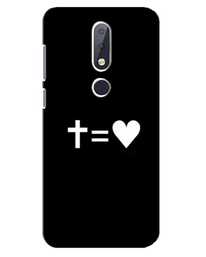 Чехол для Nokia 6.1 Plus с картинкой «Крест и Сердце»