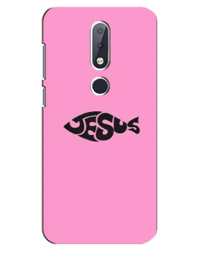 Чехол для Nokia 6.1 Plus с картинкой «Розовый символ  Jesus»