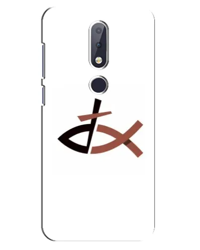 Чехол для Nokia 6.1 Plus с картинкой «Рыба и крест»