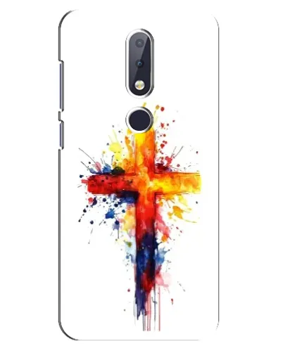 Чехол для Nokia 6.1 Plus с картинкой «Акварельный крест»