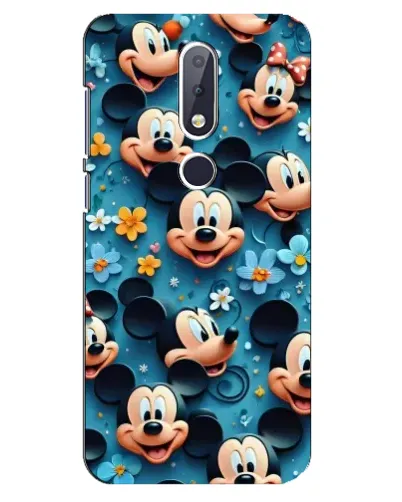 Чехол для Nokia 6.1 Plus с картинкой «Паттерн Микки и Минни»