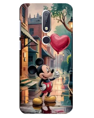 Чехол для Nokia 6.1 Plus с картинкой «Микки и шарик-сердце»