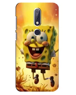 Чехол для Nokia 6.1 Plus с картинкой «Губка Боб прыгает» Чехол для Nokia 6.1 Plus с картинкой «Губка Боб прыгает»