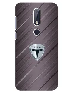 Чехол для Nokia 6.1 Plus с картинкой «Металлическая текстура Tesla» Чехол для Nokia 6.1 Plus с картинкой «Металлическая текстура Tesla»
