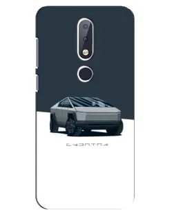Чехол для Nokia 6.1 Plus с картинкой «Серебристый Cybertruck Tesla» Чехол для Nokia 6.1 Plus с картинкой «Серебристый Cybertruck Tesla»