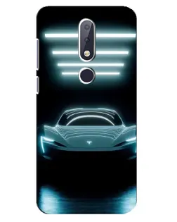 Чехол для Nokia 6.1 Plus с картинкой «Tesla в неоне» Чехол для Nokia 6.1 Plus с картинкой «Tesla в неоне»