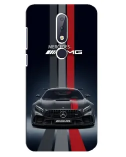Чехол для Nokia 6.1 Plus с картинкой «Mercedes — белый карбон»