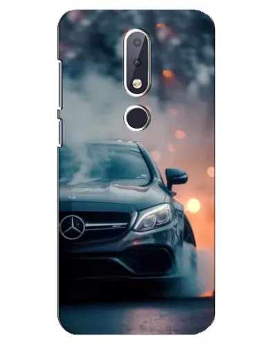 Чехол для Nokia 6.1 Plus с картинкой «Mercedes — ночной город»