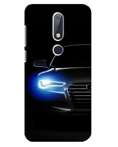 Чехол для Nokia 6.1 Plus с картинкой «Неоновый взгляд Audi»
