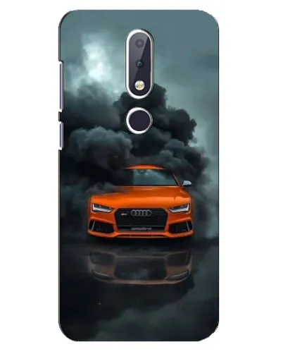 Чехол для Nokia 6.1 Plus с картинкой «Audi в облаках дыма»
