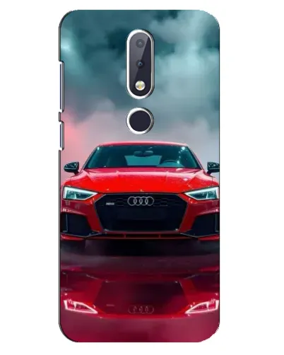 Чехол для Nokia 6.1 Plus с картинкой «Audi RS — красный стиль»