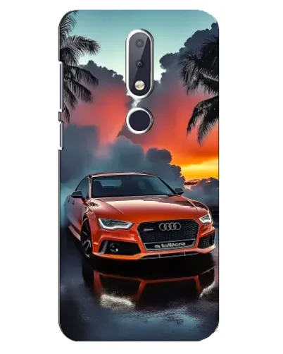 Чехол для Nokia 6.1 Plus с картинкой «Audi — закат»